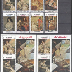Fujeira 1968 Paintings, overprints, set+perf.+imperf. sheets, MNH S.400