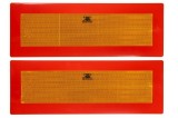 Set 2 Placute Reflectorizante 565X200 Mm Galben Rosu Fluorescent Aluminiu