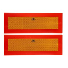 Set 2 Placute Reflectorizante 565X200 Mm Galben Rosu Fluorescent Aluminiu