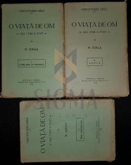 IORGA NICOLAE (Istoric, Profesor) - O VIATA DE OM (ASA CUM A FOST), 3 Volume, 1934, Bucuresti foto