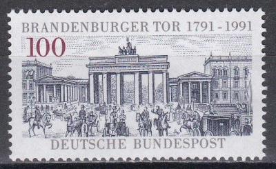 Germania 1991 - Poarta Brandenburg - 200 de ani, MNH foto