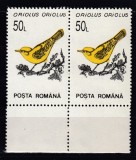 ROMANIA 1993 LP 1314 PASARI VALOAREA 50 LEI HARTIE CU FILIGRAN FILIGRAN PERECHE STARE MNH