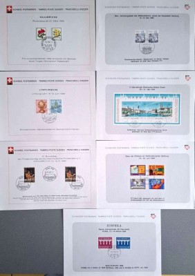 Colecție 47 mape filatelice elvețiene oficiale 1983&amp;ndash;1992 / Plicuri FDC evenimente foto
