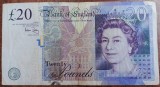 B11 - Bancnota foarte veche - Marea Britanie - Anglia - 20 lire sterline regina