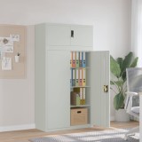 Fiset metalic vidaXL gri deschis, 90x40x180 cm, 3 rafturi reglabile, dulap birou otel, antifurt