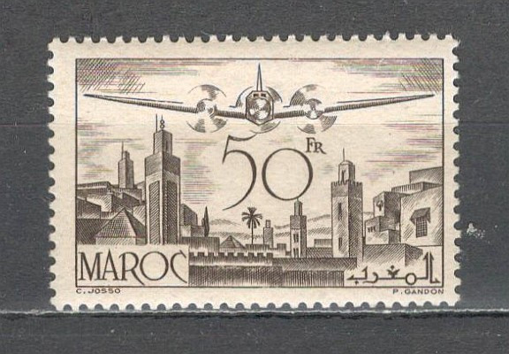 Maroc.1945 Posta aeriana-Avion desupra orasului Rabat MM.7