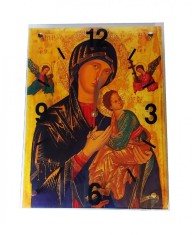 Ceas decorativ de perete, Maica Domnului Fecioara Maria cu Pruncul Isus, 40 cm, DO13-2 foto