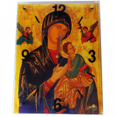 Ceas decorativ de perete, Maica Domnului Fecioara Maria cu Pruncul Isus, 40 cm, DO13-2