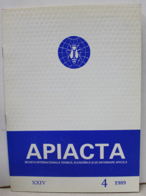 APIACTA , REVISTA INTERNATIONALA TEHNICA , ECONOMICA SI DE INFORMARE APICOLA , NR. 4 , 1989 foto