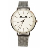 Ceas Dama Elegant, cu Bratara Metalica, Latime 1.3 cm, Matteo Ferari, Argintiu, Cadran Alb - MF88009SILVER