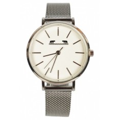 Ceas Dama Elegant, cu Bratara Metalica, Latime 1.3 cm, Matteo Ferari, Argintiu, Cadran Alb - MF88009SILVER