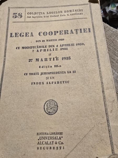 Legea Cooperatiei din 28 martie 1929