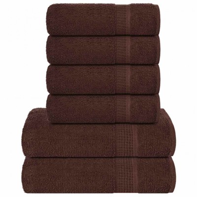 vidaXL Set prosoape 6 piese maro 360 g/m&amp;sup2; 100% bumbac 137082 foto
