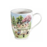 Cumpara ieftin Cana portelan multicolor in cutie cadou Flower Shop &Oslash; 8 cm x 10,5 H, 300 ml