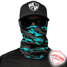 Bandana/Face Shield/Cagula/Esarfa - Aqua Military Camo, SA Co. original foto