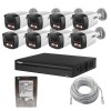 Sistem supraveghere IP Dahua, 8 camere 2MP IR 30m PoE microfon, NVR 8 canale 8MP, HDD 1TB SafetyGuard Surveillance, Rovision