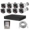 Sistem supraveghere IP Dahua, 8 camere 2MP IR 30m PoE microfon, NVR 8 canale 8MP, HDD 1TB SafetyGuard Surveillance
