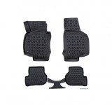 Covorase Auto Tip Tavita Cauciuc VW Jetta V 2005-2010 ALM Negre, Set Fata+Spate, Prindere Clipsuri/Scai