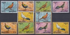 DB1 Fauna Pasari Fazani Bhutan 1968 10 v. MNH