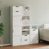 VidaXL Dulapuri laterale 5 buc ODDA alb 40x24x79 cm lemn masiv de pin