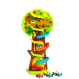 Jucarie din lemn Circuit Copacelul Vesel cu 9 piste, 35 cm