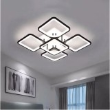 Cumpara ieftin Lustra LED 120W, 5 patrate maro, telecomanda, aplicatie telefon, lumina/rece/calda/neutra, intensitate reglabila