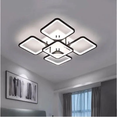 Lustra LED 120W, 5 patrate maro, telecomanda, aplicatie telefon, lumina/rece/calda/neutra, intensitate reglabila foto
