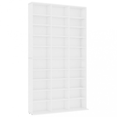 Dulap pentru CD-uri, alb, 102x16x177,5 cm, lemn compozit foto