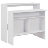 Cumpara ieftin Masa de bar cu 2 blaturi, alb, 130x40x120 cm