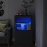 vidaXL Dulap lateral cu lumini LED, negru, lemn prelucrat