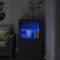 Dulap lateral cu lumini LED, negru, lemn prelucrat