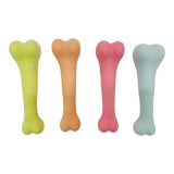 Set 4 jucarii de mestecat pentru caini, diverse culori, forma de Os