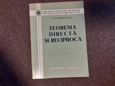I. S. Gradstein Teorema directa si reciproca foto
