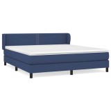 Cumpara ieftin Pat box spring cu saltea, albastru, 180x200 cm, material textil