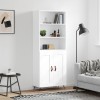 VidaXL Dulap &icirc;nalt, alb, 69,5x34x180 cm, lemn compozit