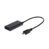 Cumpara ieftin CABLU video GEMBIRD adaptor Micro-USB (T) la HDMI (M) 16cm rezolutie maxima Full HD (1920 x 1080) la 60Hz conecteaza smartphone cu mufa 5-pin MHL la T