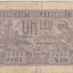 ROMANIA 1 LEU 1915 SERIE 3 CIFRE Vice Guvernator aF