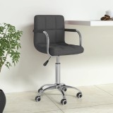 VidaXL Scaun de birou pivotant, gri &icirc;nchis, material textil