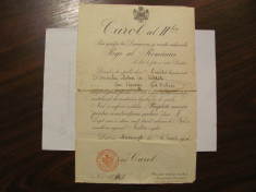 CY Brevet &amp;quot;Medalia Rasplata Muncii pentru Constructiuni Scolare Clasa II&amp;quot; / 1936 foto