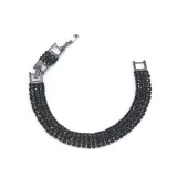 Bratara statement cu pietre negre