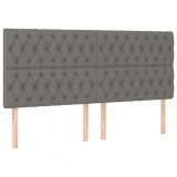 Tablii de pat, 4 buc, gri inchis, 90x7x78/88 cm, textil