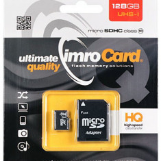 Card MicroSD 128GB + Adaptor Clasa 10 IMRO