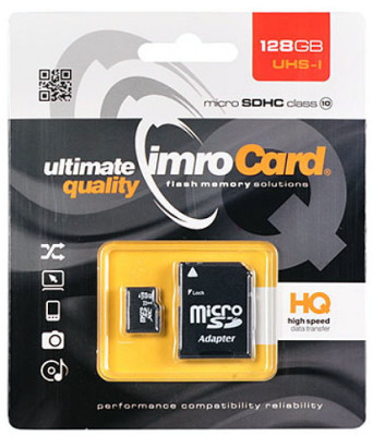 Card MicroSD 128GB + Adaptor Clasa 10 IMRO foto