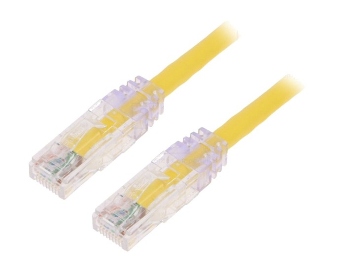 Cablu patch cord galben U/UTP LSZH 1m