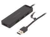 Hub USB 4 Porturi USB 2.0 Negru 480Mbps