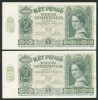 Y732 PERECHE CONSECUTIVA UNGARIA 2 PENGO 1940 NECIRCULATA UNC