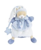 Jucarie de plus, Doudou, Ursulet marioneta, 28 cm, Bleu
