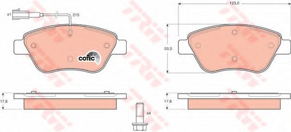 Set placute frana,frana disc FIAT STILO (192) (2001 - 2010) TRW GDB1482