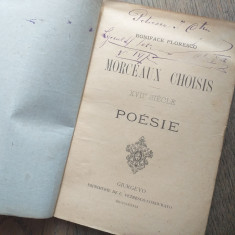Bonifaciu Florescu - MORCEAUX CHOISIS POESIE,1889 / FIUL LUI N.BALCESCU