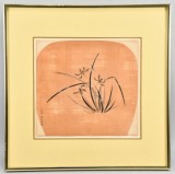 XILOGRAVURA, iarba și flori, JAPONIA cca. 1890 arta semnata, Cerneala, Altul